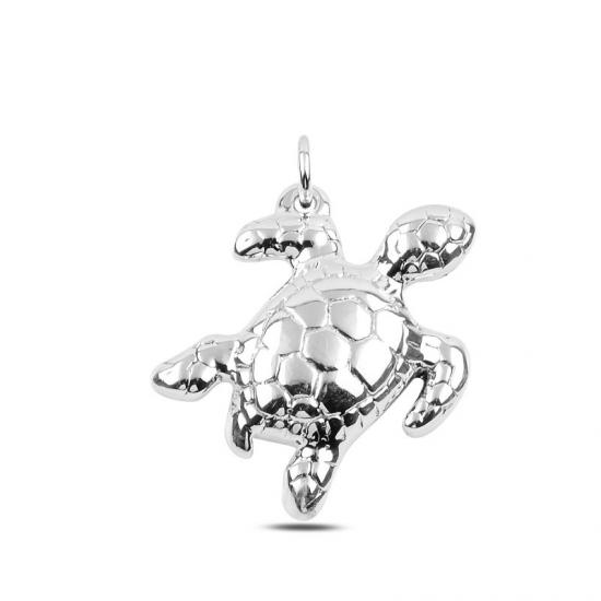 Gümüş Deniz Kaplumbağası Elektroform Kolye Ucu